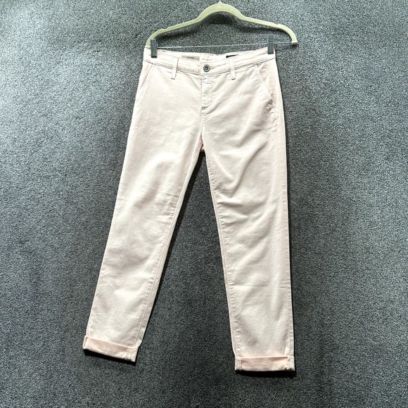 Ag Adriano Goldschmied Pants - Adriano Goldschmied Tristan Tailored Trouser Pants Women 25 Pink Straight Ankle